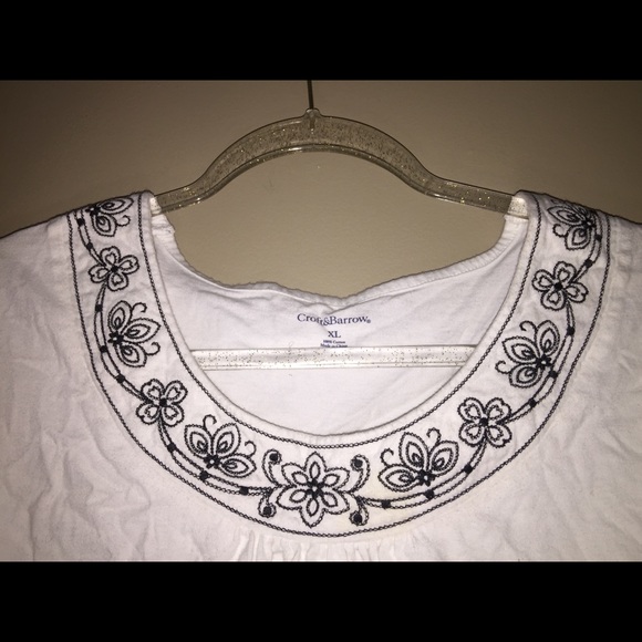 🍁🛍 Croft&Barrow Black&White Long Sleeve Shirt⚫️ - Picture 2 of 3